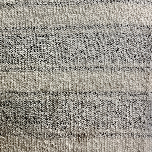 Striped Double French Terry Knit Fabric, Faded Gray and White Stripe, 100% Cotton 18 oz Heavyweight