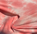 58" Modal Spandex Stretch Pink & White Tie Dye 8 OZ Knit Fabric