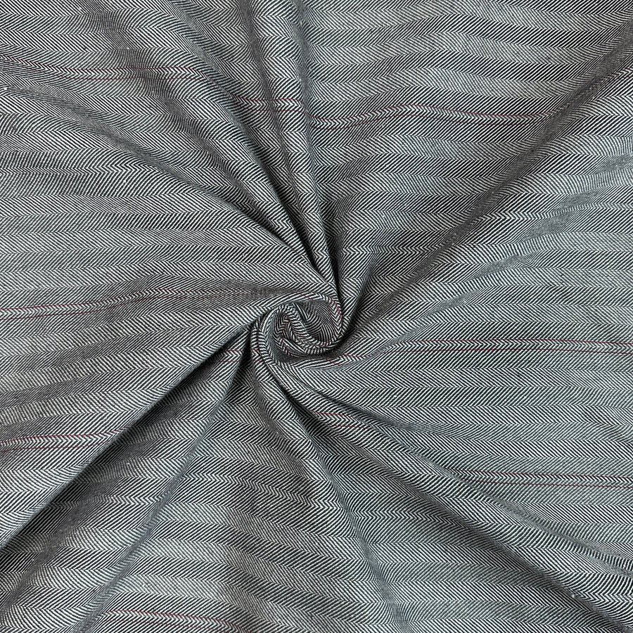 100% Cotton Denim Black & White Vintage Herringbone Chevron Striped Denim Fabric By The Yard