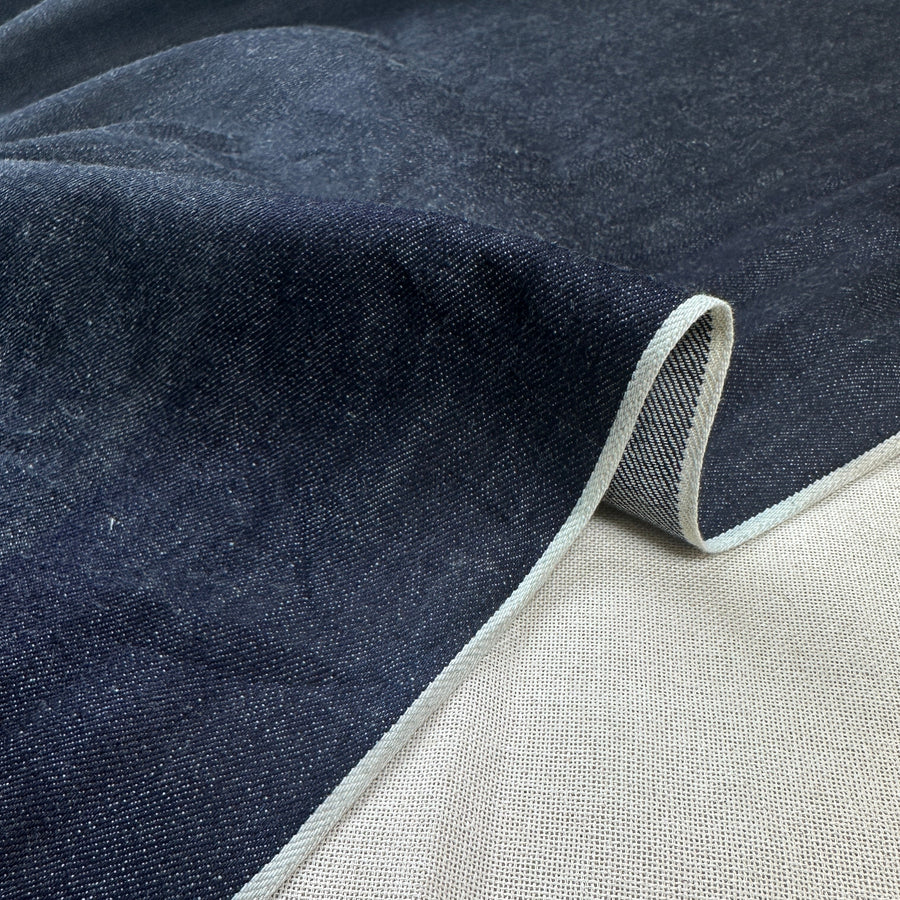 Selvedge Japanese Indigo Denim | Woven by the Yard | Blue 360 GSM | Textured Indigo | 32"-40" Wide
