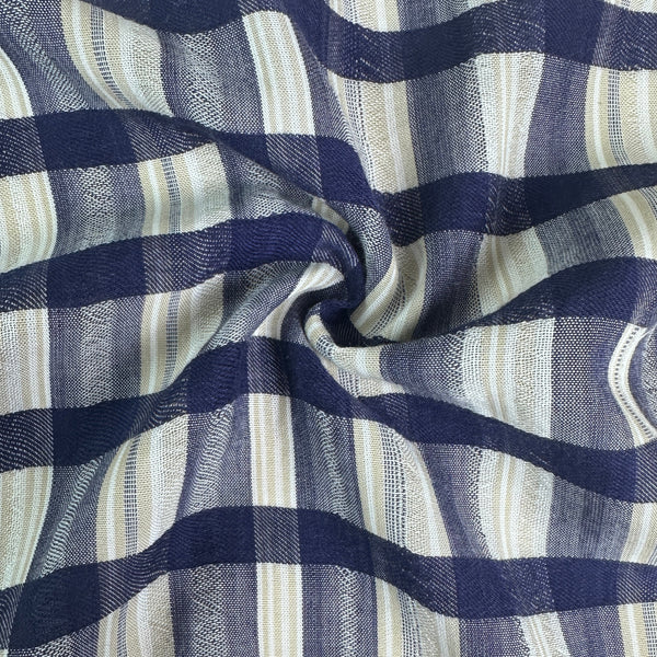 Bold Plaid Checkered Tencel Woven Fabric | By the Yard