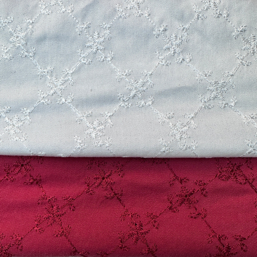 Diamond Embroidery Tencel Woven Fabric | By the Yard