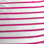 Pink and white striped cotton jersey knit fabric detail