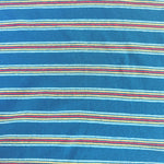 Navy and yellow striped cotton jersey knit fabric detail