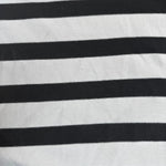 Black and white striped cotton jersey knit fabric detail