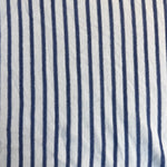 Light blue and white striped french terry knit fabric detail