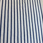 Sky blue and white striped cotton jersey knit fabric detail
