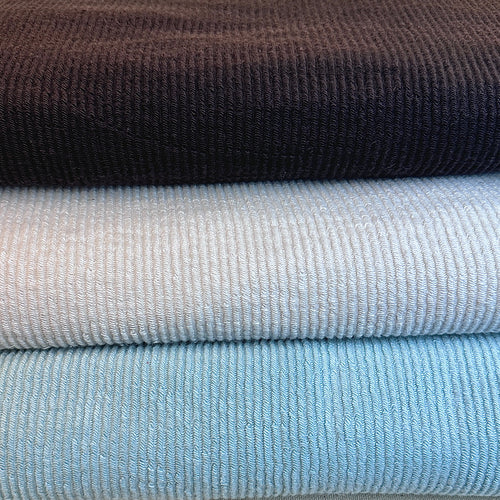 Light blue ribbed knit fabric