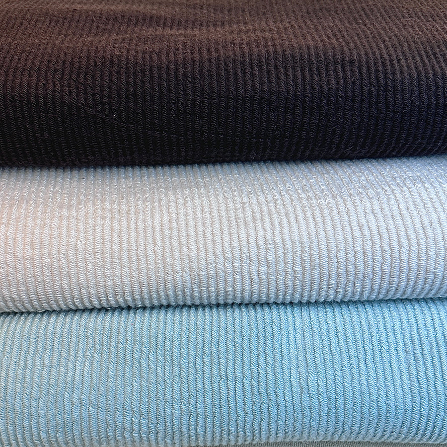 Light blue ribbed knit fabric