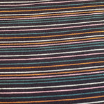 Turquoise and white striped cotton jersey knit fabric detail