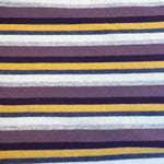 Purple and yellow striped cotton jersey knit fabric detail