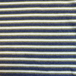 Blue and green striped cotton jersey knit fabric detail