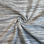 Gray and cream striped cotton jersey knit fabric