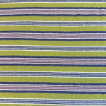Green and purple striped cotton jersey knit fabric detail