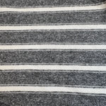 Faded gray and white striped french terry knit fabric detail