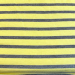 Yellow and gray striped french terry knit fabric detail