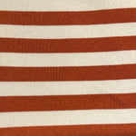 Orange and brown striped looped terry knit fabric back