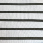 Light green and white striped rib jersey knit fabric detail