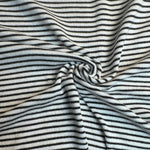 Black and white striped jersey knit fabric