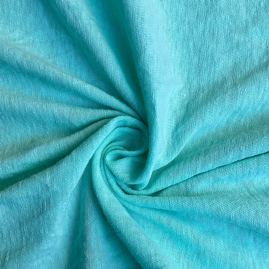 Frosty blue nep jersey knit fabric