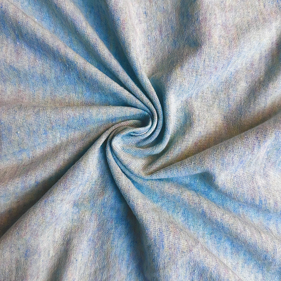 Light blue nep jersey knit fabric