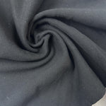 Heavy Cotton Jet Black French Terry Knit With Matching Jersey and Rib | 450 GSM/22 Oz French Terry Heavy Sweatshirt Fabric By The Yard
