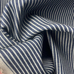 Indigo Railroad Stripe Cotton Denim, 12 oz