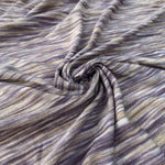 Gray, Yellow, & Purple Striped 100% Bamboo Dyed Knit Fabric By the Yard 66″