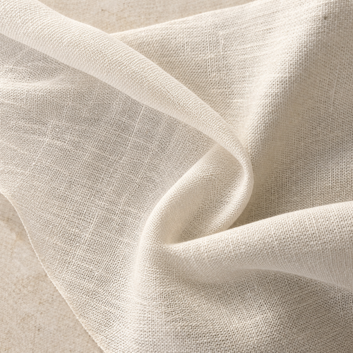 Styled product photograph of 60" Linen Cotton 3.5 OZ Handkerchief Ivory Woven Fabric By the Yard. Original fabric photos follow.