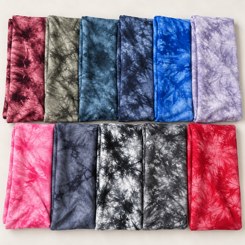 60" Bamboo 4-Way Stretch with Spandex Tie Dye Jersey Knit Fabric — full 11-color range