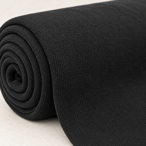 Black Cotton Fleece Fabric, 100% Cotton Sweatshirt Fleece, Heavyweight Hoodie Jogger Fabric, Sold by the Yard — styled fabric photograph