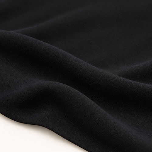58" 100% Rayon Crepe Black 6 OZ Light Woven Fabric By the Yard — styled fabric photograph