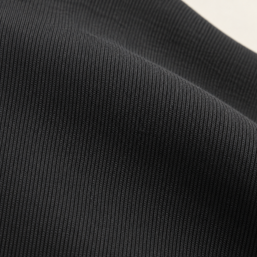 Black Cotton Ribbing Fabric, 100% Cotton Rib Knit, Cuffs Collars Waistbands, Sold by the Yard — styled fabric photograph