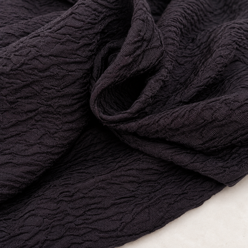 58" Spandex Elastane Stretch Wrinkle Dark Burgundy Black Knit Fabric — styled fabric photograph