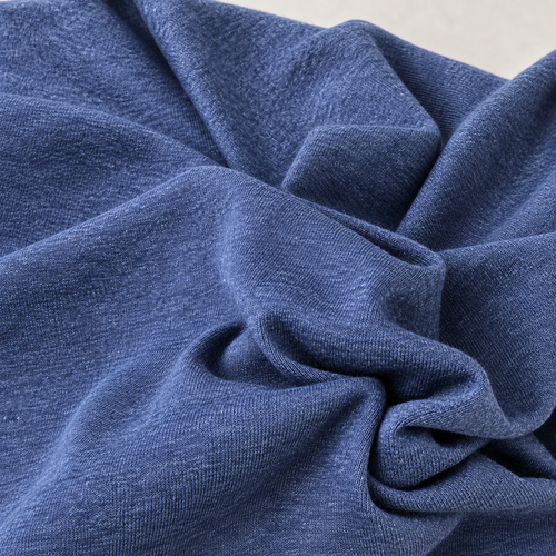 52" French Terry Modal Cotton Dark Navy Blue Knit Fabric(Burgundy Red) — styled fabric photograph