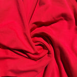 Cotton Fleece Red With Matching Rib Medium Weight | 400 GSM/ 12 OZ Knit Sweatshirt Fabric By The Yard