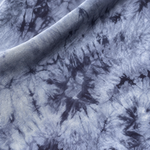 Charcoal bamboo spandex tie-dye jersey knit fabric, styled product photo