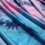 Bamboo Spandex Jersey Knit Blue,Pink & Purple Cloud Tie Dye Splash 60″ Eco-Friendly Fabric By The Yard eco-friendly