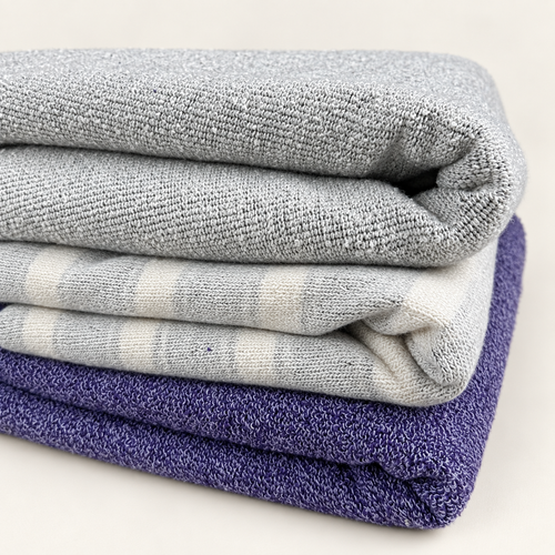 Double-Sided Gray French Terry Fabric by the Yard | 15 Oz/340 GSM – Reversible Knit for Hoodies, Sweatshirts, Towels, Loungewear & More — styled fabric photograph