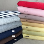 Cotton Fleece With Matching Rib Medium Weight | 400 GSM/ 12 OZ Knit Sweatshirt Fabric By The Yard