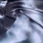 Cotton/Modal Black,White,& Teal Tie Dye Spandex Lycra Jersey Knit Fabric By the Yard 60″