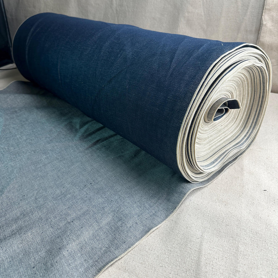 Selvedge Japanese Heritage Blue Denim | Woven Fabric by the Yard | Blue 460 GSM/13 oz Denim | Textured Indigo for Jeans, Jackets & Shirts