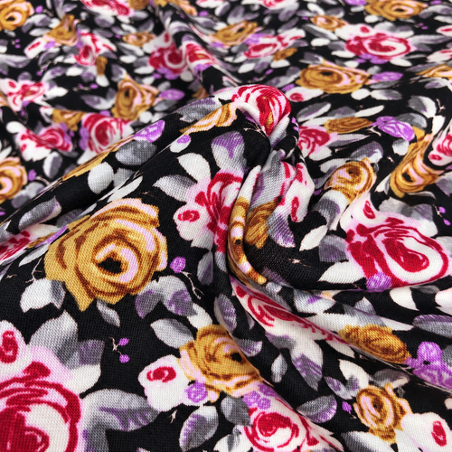 60" Multicolor Modal Spandex Lycra Stretch Blend Jersey Knit Fabric — styled fabric photograph