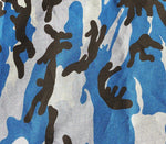 60" 100% Tencel Lyocell Chambray Blue Camouflage Camo Print Apparel Fabric By the Yard