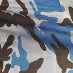 60" 100% Tencel Lyocell Chambray Blue Camouflage Camo Print Apparel Fabric By the Yard