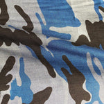 60" 100% Tencel Lyocell Chambray Blue Camouflage Camo Print Apparel Fabric By the Yard