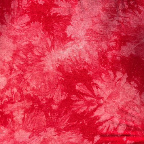 Red Tie Dye Bamboo Spandex Jersey Knit Fabric - 60" Wide