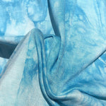 Sky Blue Tie Dye Bamboo Spandex Jersey Knit Fabric, 60" Wide