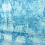 Sky Blue Tie Dye Bamboo Spandex Jersey Knit Fabric, 60" Wide