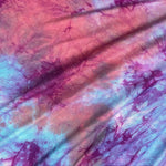 Tie Dye Bamboo Spandex Fabric: Watermelon Cotton Candy, 4-Way Stretch